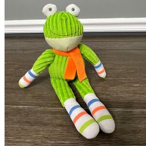 Monkeez & Friends Green Frog Plush Stuffed Animal Toy With Scarf Kid's